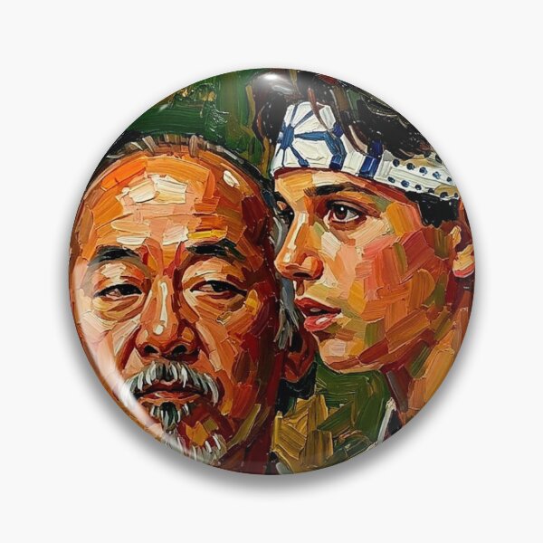 Item preview, The Bond of Balance: Miyagi & Daniel-San Heavy Impasto Portrait designed and sold by Art's Diner.