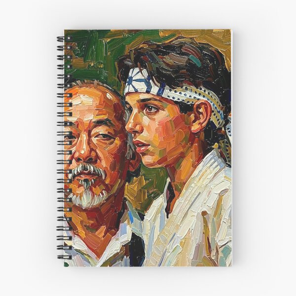 Item preview, The Bond of Balance: Miyagi & Daniel-San Heavy Impasto Portrait designed and sold by Art's Diner.