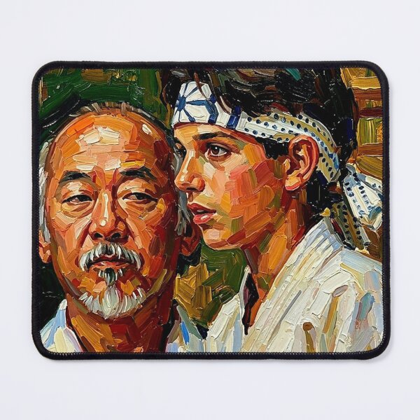 Item preview, The Bond of Balance: Miyagi & Daniel-San Heavy Impasto Portrait designed and sold by Art's Diner.