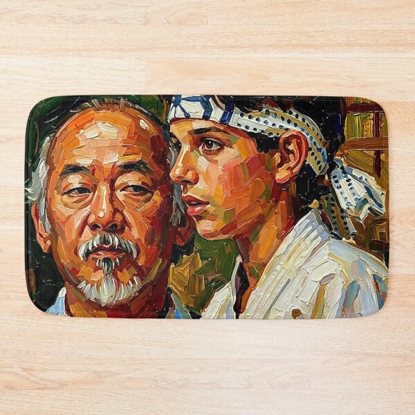 Item preview, The Bond of Balance: Miyagi & Daniel-San Heavy Impasto Portrait designed and sold by Art's Diner.