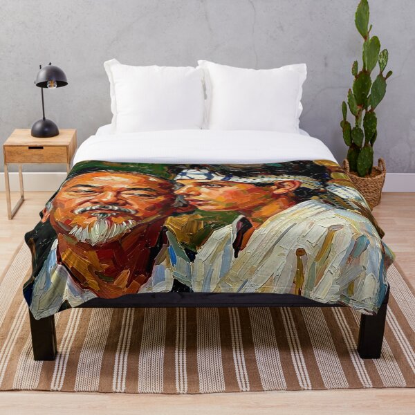 Item preview, The Bond of Balance: Miyagi & Daniel-San Heavy Impasto Portrait designed and sold by Art's Diner.