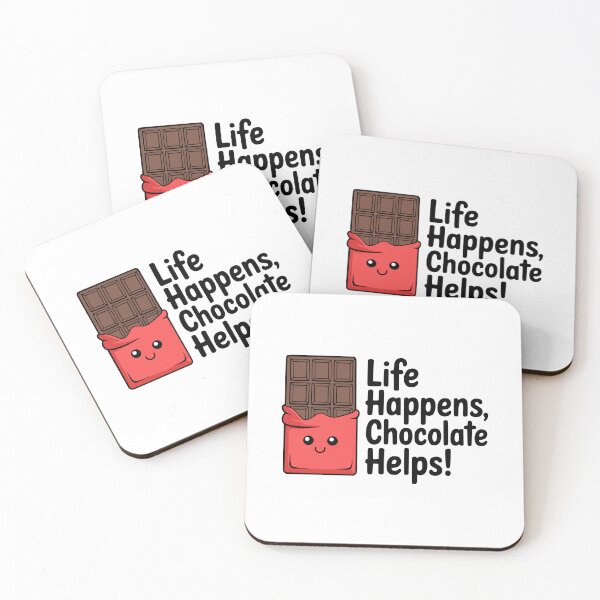 Item preview, Life Happens Chocolate Helps! Cute Kawaii Chocolate Bar designed and sold by PMCreative.