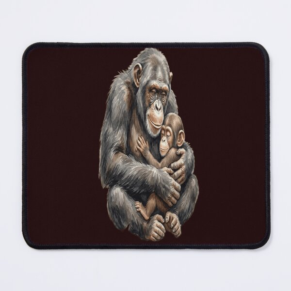 Item preview, Emotional Monkey Father and Son Hug - Cute Baby Chimp Art designed and sold by zakman02.