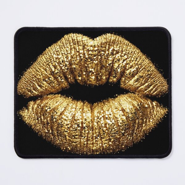 Item preview, Golden Sparkle Lips: Luxury Glitter Lipstick Kiss designed and sold by Sybille-Yates.
