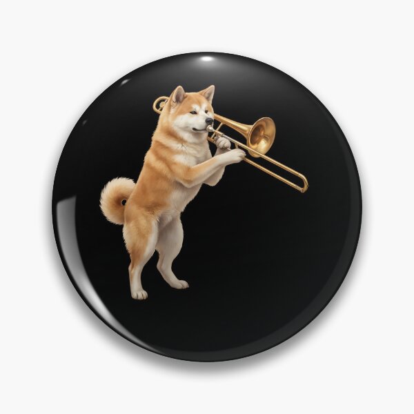 Item preview, Akita Playing Trombone Player Trombonist Dog Lover designed and sold by DoodleTortle.
