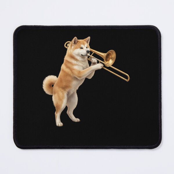 Item preview, Akita Playing Trombone Player Trombonist Dog Lover designed and sold by DoodleTortle.