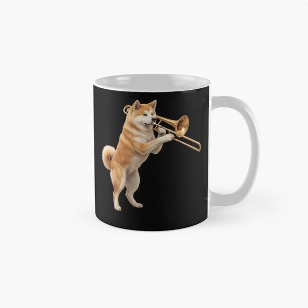 Item preview, Akita Playing Trombone Player Trombonist Dog Lover designed and sold by DoodleTortle.