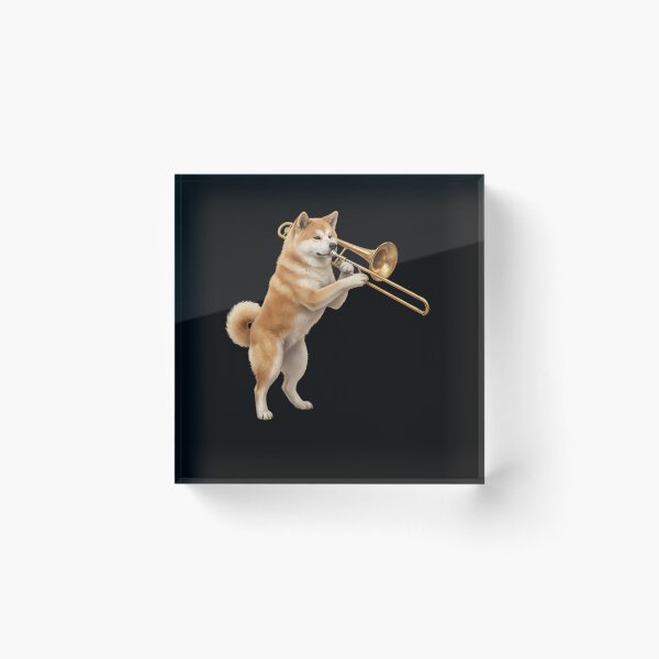 Item preview, Akita Playing Trombone Player Trombonist Dog Lover designed and sold by DoodleTortle.