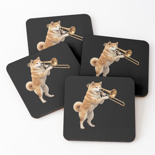 Item preview, Akita Playing Trombone Player Trombonist Dog Lover designed and sold by DoodleTortle.