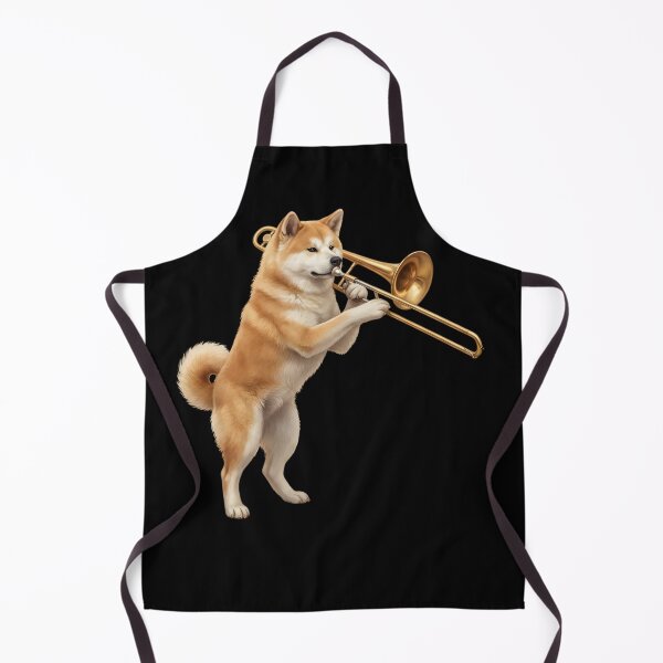 Item preview, Akita Playing Trombone Player Trombonist Dog Lover designed and sold by DoodleTortle.