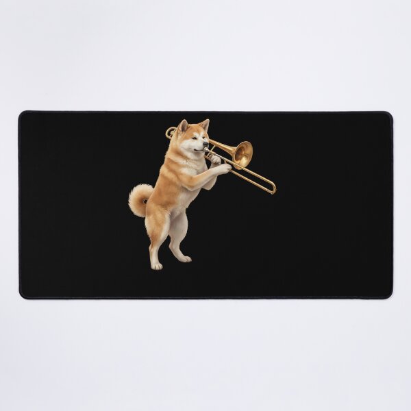 Item preview, Akita Playing Trombone Player Trombonist Dog Lover designed and sold by DoodleTortle.
