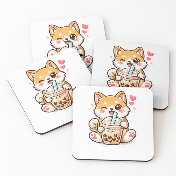 Item preview, Cute Boba Tea Sip Happens Sticker – Funny Bubble Tea Pun Design designed and sold by Trigart-art.