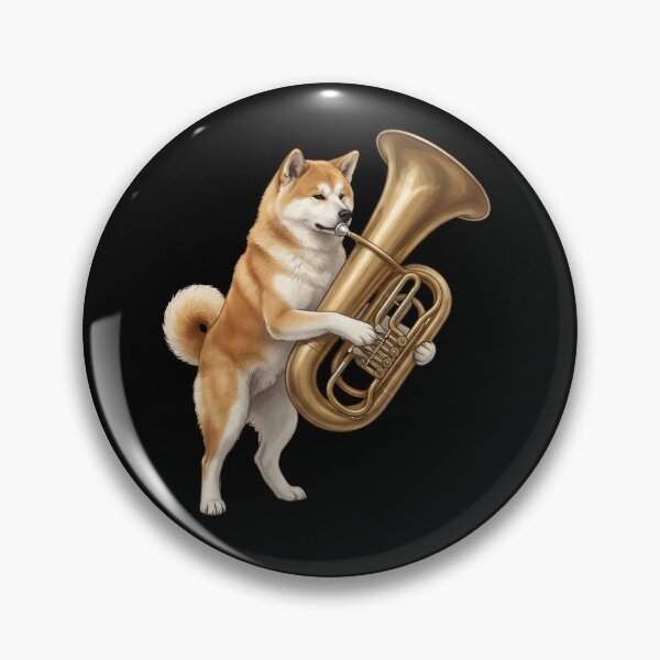 Item preview, Akita Playing Tuba Player Tubaist Dog Lover designed and sold by DoodleTortle.