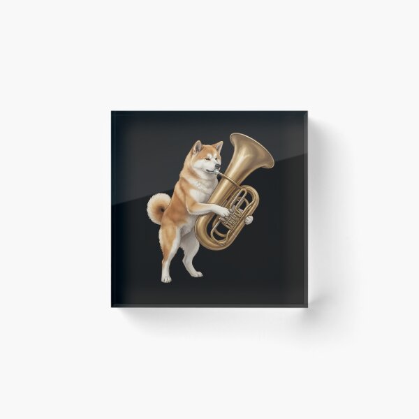 Item preview, Akita Playing Tuba Player Tubaist Dog Lover designed and sold by DoodleTortle.