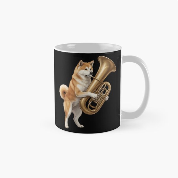 Item preview, Akita Playing Tuba Player Tubaist Dog Lover designed and sold by DoodleTortle.