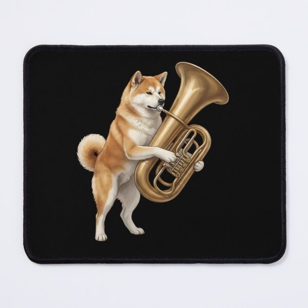 Item preview, Akita Playing Tuba Player Tubaist Dog Lover designed and sold by DoodleTortle.