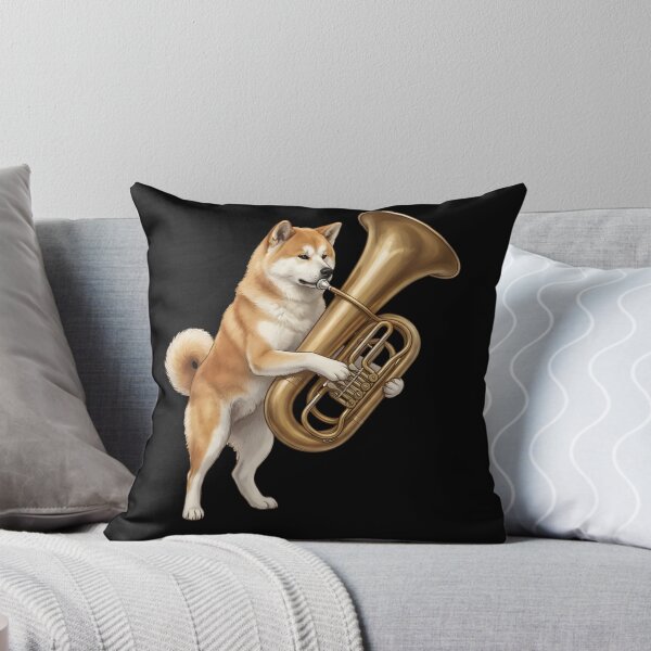 Item preview, Akita Playing Tuba Player Tubaist Dog Lover designed and sold by DoodleTortle.