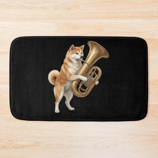 Item preview, Akita Playing Tuba Player Tubaist Dog Lover designed and sold by DoodleTortle.