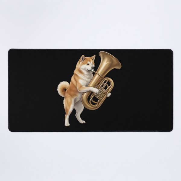 Item preview, Akita Playing Tuba Player Tubaist Dog Lover designed and sold by DoodleTortle.