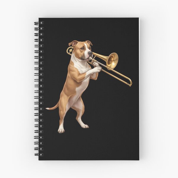 Item preview, American Staffordshire Terrier Playing Trombone Player Trombonist Dog Lover designed and sold by DoodleTortle.
