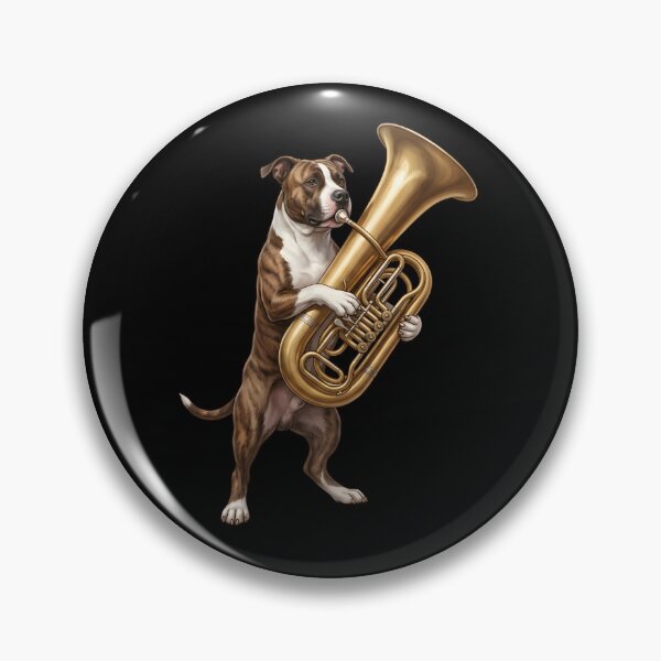 Item preview, American Staffordshire Terrier Playing Tuba Player Tubaist Dog Lover designed and sold by DoodleTortle.