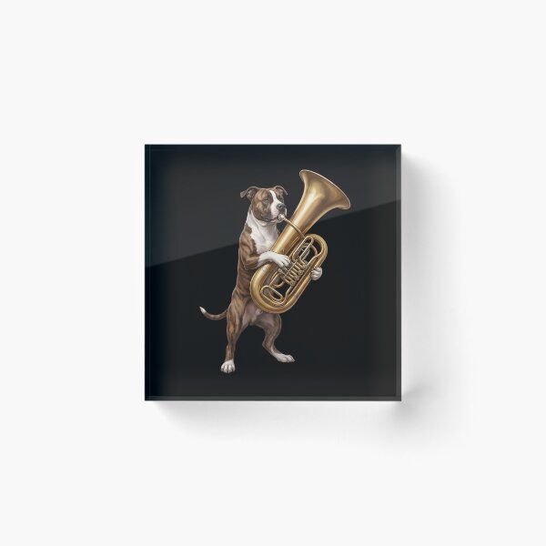 Item preview, American Staffordshire Terrier Playing Tuba Player Tubaist Dog Lover designed and sold by DoodleTortle.