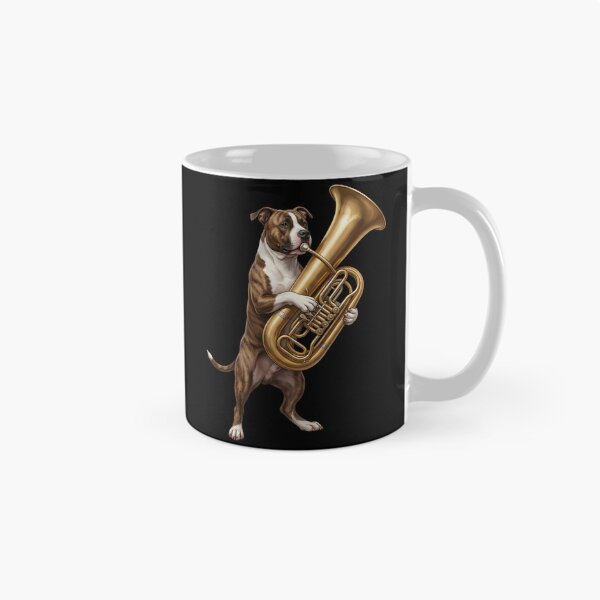 Item preview, American Staffordshire Terrier Playing Tuba Player Tubaist Dog Lover designed and sold by DoodleTortle.