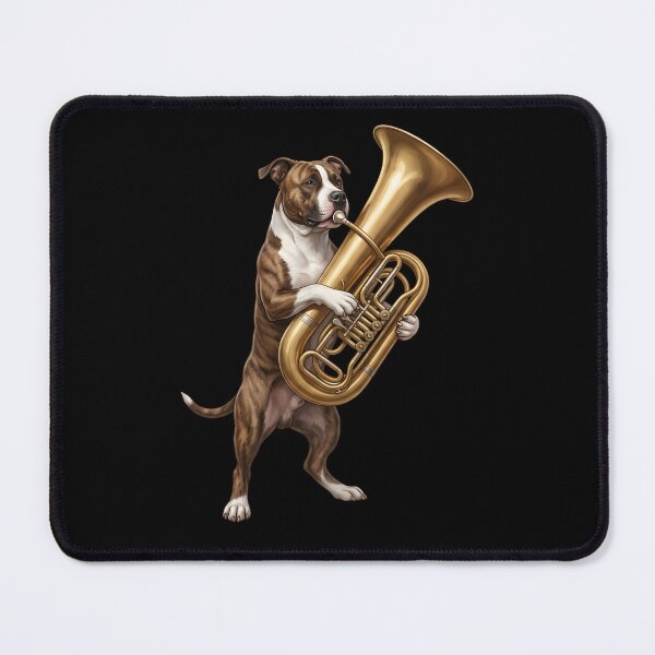 Item preview, American Staffordshire Terrier Playing Tuba Player Tubaist Dog Lover designed and sold by DoodleTortle.