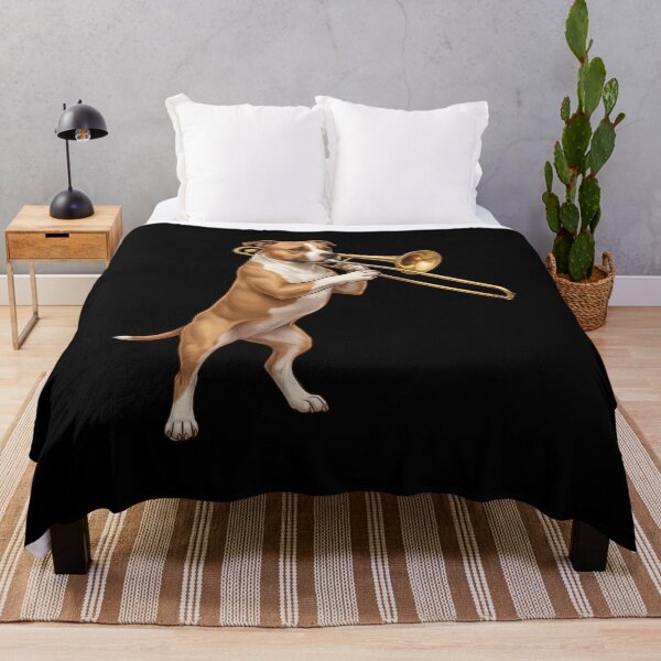 Item preview, American Staffordshire Terrier Playing Trombone Player Trombonist Dog Lover designed and sold by DoodleTortle.