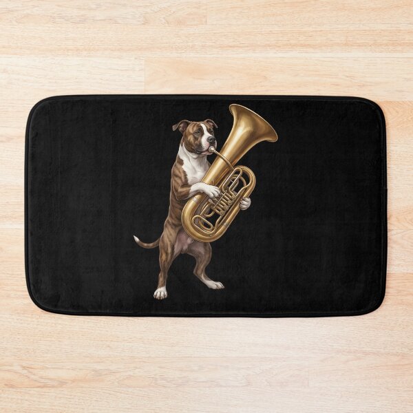 Item preview, American Staffordshire Terrier Playing Tuba Player Tubaist Dog Lover designed and sold by DoodleTortle.