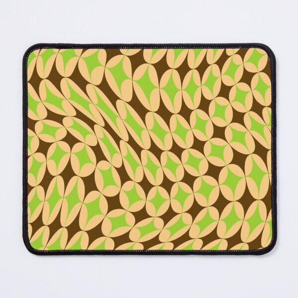 Item preview, 70's green, peach and brown wavy pattern designed and sold by Aethra.