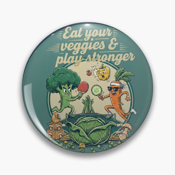 Item preview, Eat Your Veggies & Play Stronger Funny Healthy Living Table Tennis T‑Shirt designed and sold by OhMyPingCo.