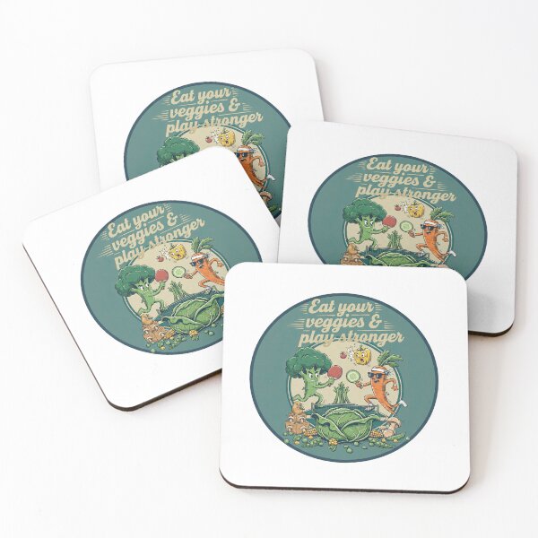 Item preview, Eat Your Veggies & Play Stronger Funny Healthy Living Table Tennis T‑Shirt designed and sold by OhMyPingCo.