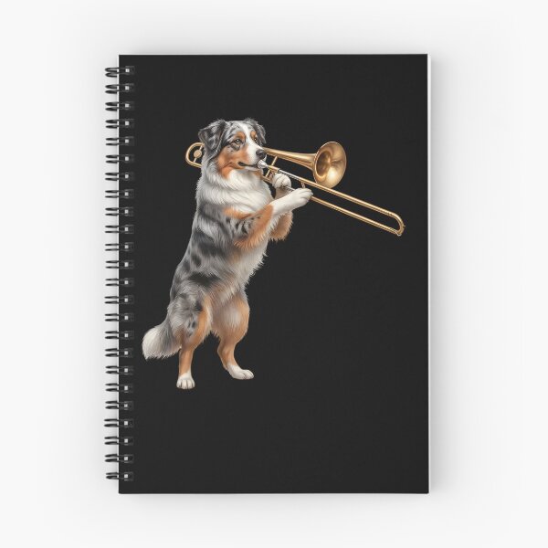 Item preview, Australian Shepherd Playing Trombone Player Trombonist Dog Lover designed and sold by DoodleTortle.