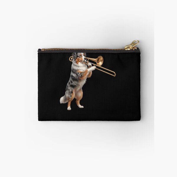 Item preview, Australian Shepherd Playing Trombone Player Trombonist Dog Lover designed and sold by DoodleTortle.