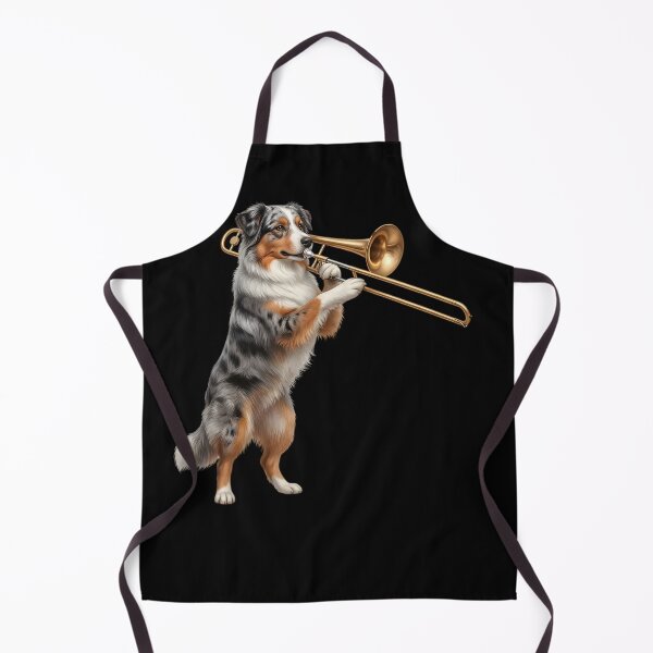 Item preview, Australian Shepherd Playing Trombone Player Trombonist Dog Lover designed and sold by DoodleTortle.