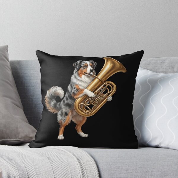 Item preview, Australian Shepherd Playing Tuba Player Tubaist Dog Lover designed and sold by DoodleTortle.