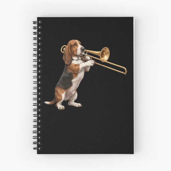 Item preview, Basset Hound Playing Trombone Player Trombonist Dog Lover designed and sold by DoodleTortle.