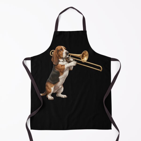 Item preview, Basset Hound Playing Trombone Player Trombonist Dog Lover designed and sold by DoodleTortle.