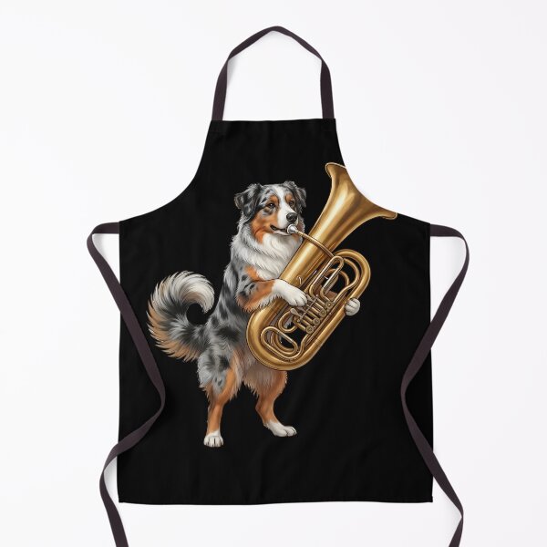 Item preview, Australian Shepherd Playing Tuba Player Tubaist Dog Lover designed and sold by DoodleTortle.