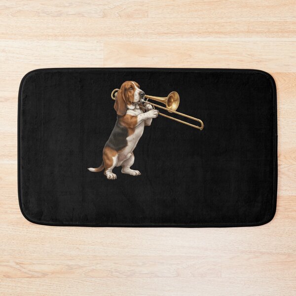 Item preview, Basset Hound Playing Trombone Player Trombonist Dog Lover designed and sold by DoodleTortle.