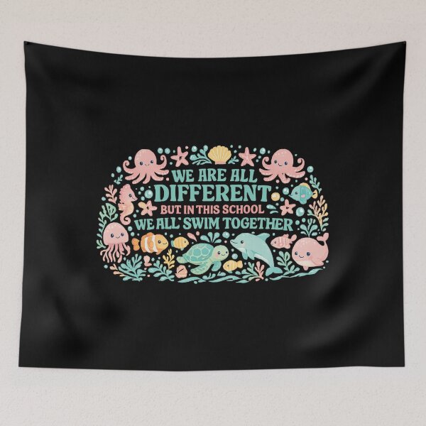Item preview, We All Swim Together, Teacher School, Kindness designed and sold by CloudyPress.