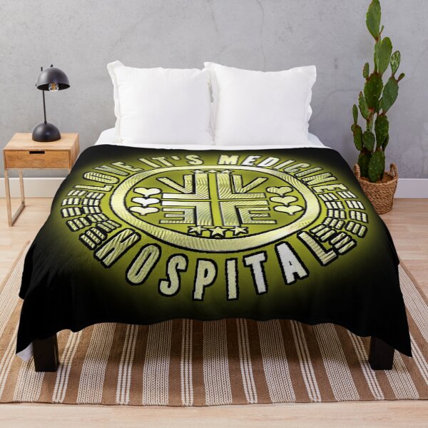 Item preview, Golden LOVE IT'S MEDICINE HOSPITAL logo. designed and sold by Giulivo Store Graphic.