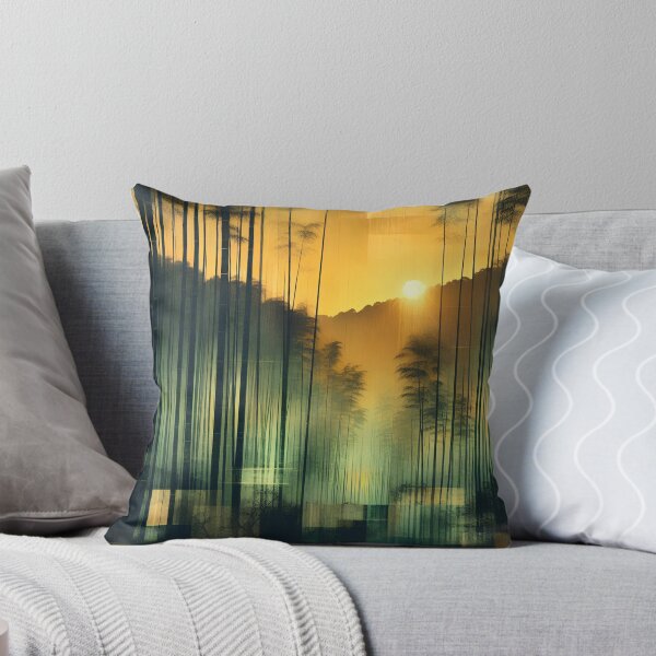 Item preview, Emerald Dawn at Arashiyama | Kyoto Bamboo Sunrise designed and sold by Stoneflower-Art.