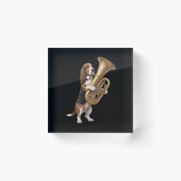 Item preview, Basset Hound Playing Tuba Player Tubaist Dog Lover designed and sold by DoodleTortle.