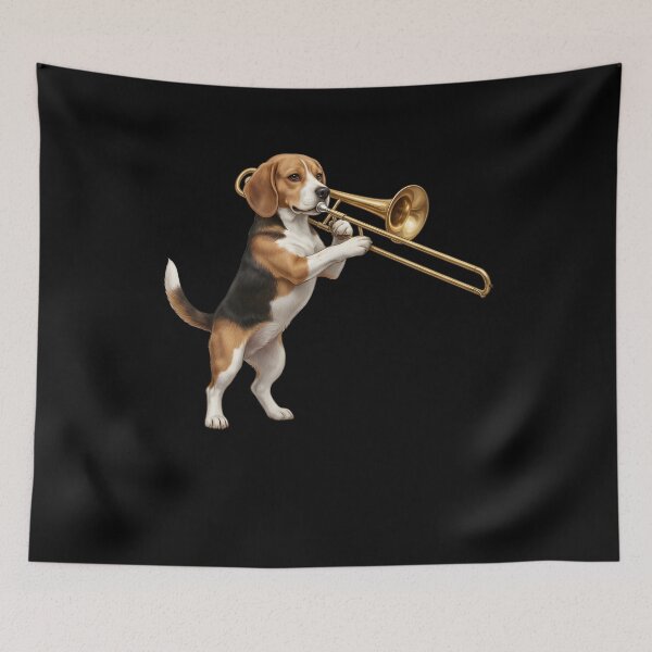 Item preview, Beagle Playing Trombone Player Trombonist Dog Lover designed and sold by DoodleTortle.