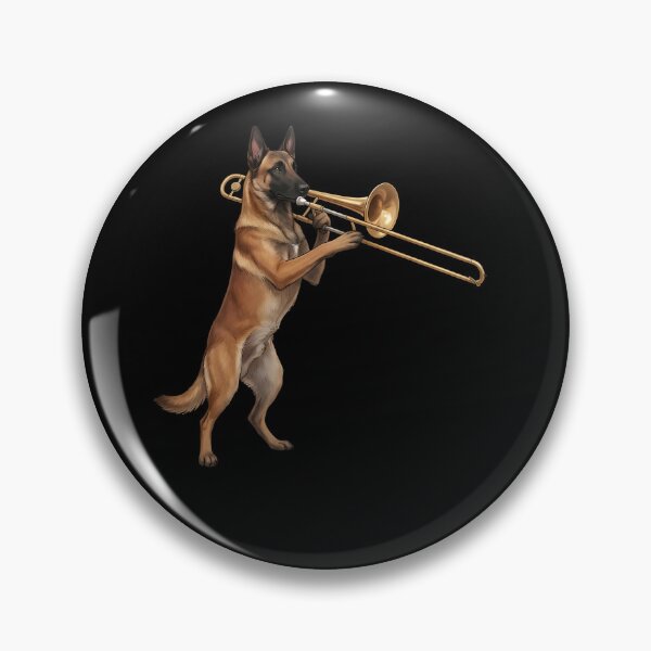 Item preview, Belgian Malinois Playing Trombone Player Trombonist Dog Lover designed and sold by DoodleTortle.