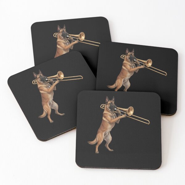 Item preview, Belgian Malinois Playing Trombone Player Trombonist Dog Lover designed and sold by DoodleTortle.