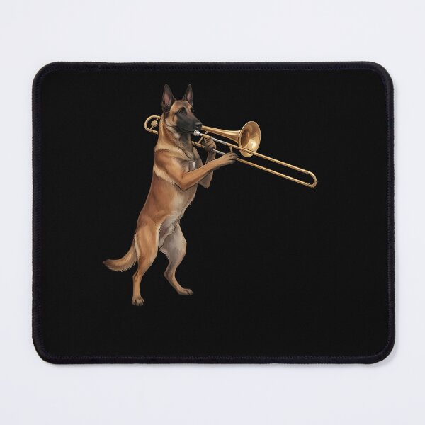 Item preview, Belgian Malinois Playing Trombone Player Trombonist Dog Lover designed and sold by DoodleTortle.