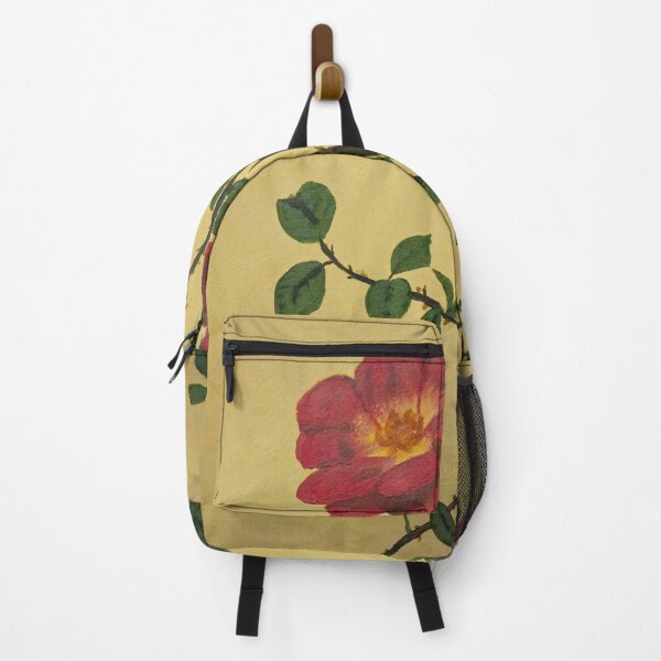Item preview, Acrylic painting of a rose on yellow background designed and sold by Aethra.